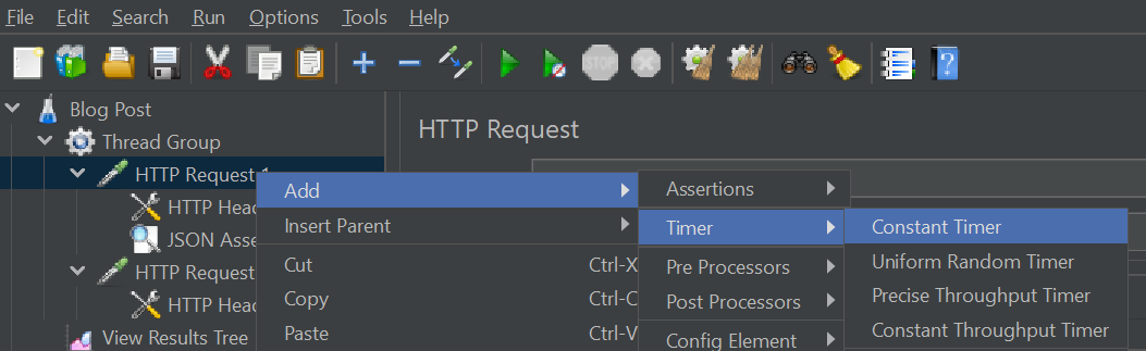 JMeter adding constant timer