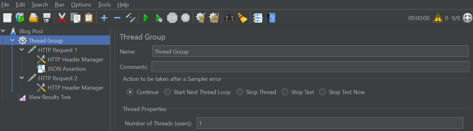 JMeter running two API calls